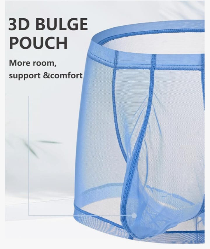 Men's Breathable Silk Boxer Moisture Wicking Underwear Briefs